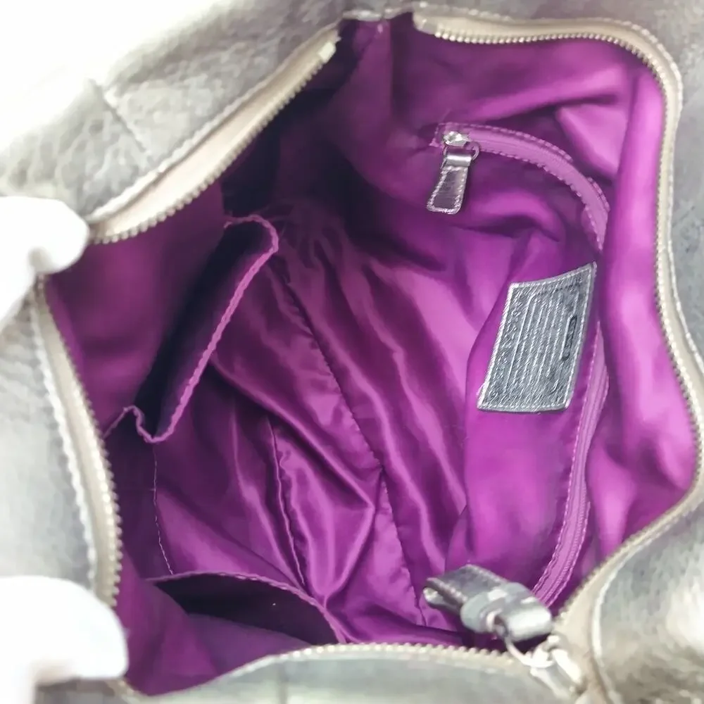Coach Madison Metallic Gold Leather Zipper Hobo Shoulder Bag